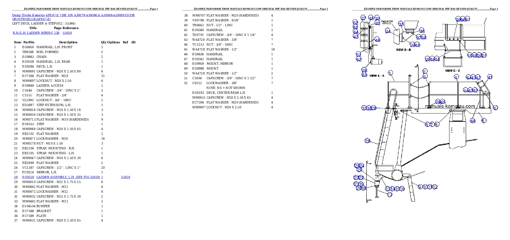 Protected: AFE47-Z 730E S/N A30079-A30086 & A30088-A30089  ISCOR GROOTEGELUK Partsbook