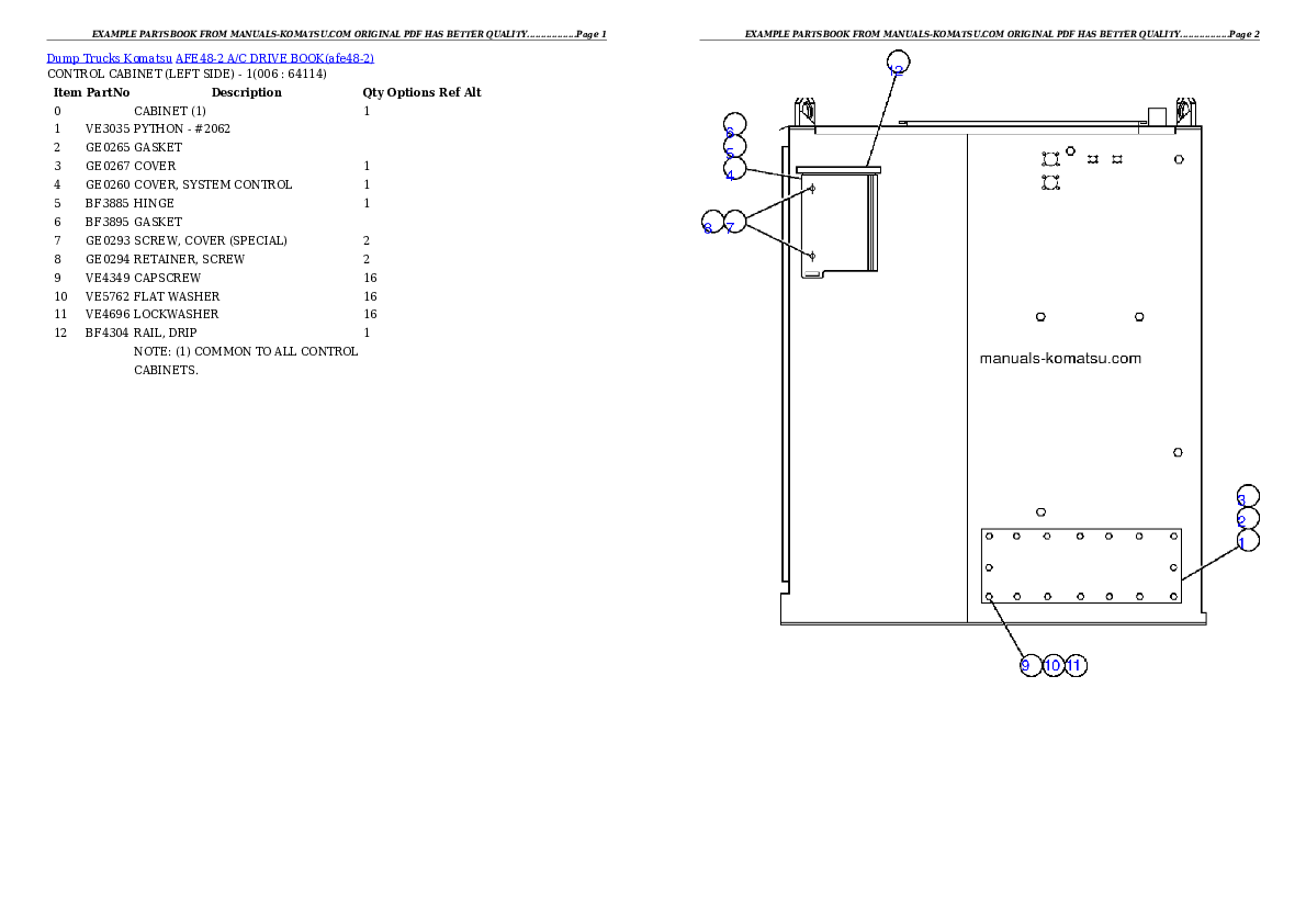 Protected: AFE48-2  A/C DRIVE BOOK Partsbook