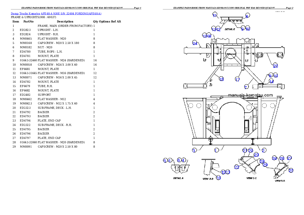 Protected: AFE48-A  930E S/N 32604 FORDING Partsbook