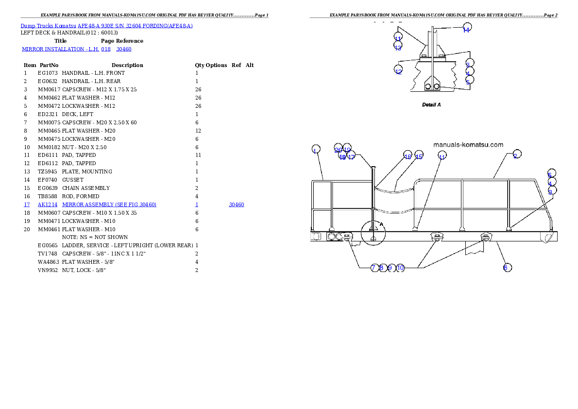Protected: AFE48-A  930E S/N 32604 FORDING Partsbook