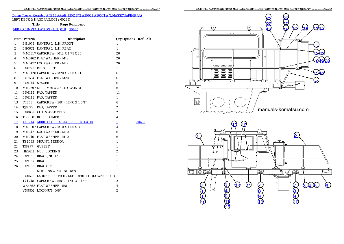 Protected: AFE48-AA/AE  930E S/N A30069-A30071 A.T.MASSEY Partsbook