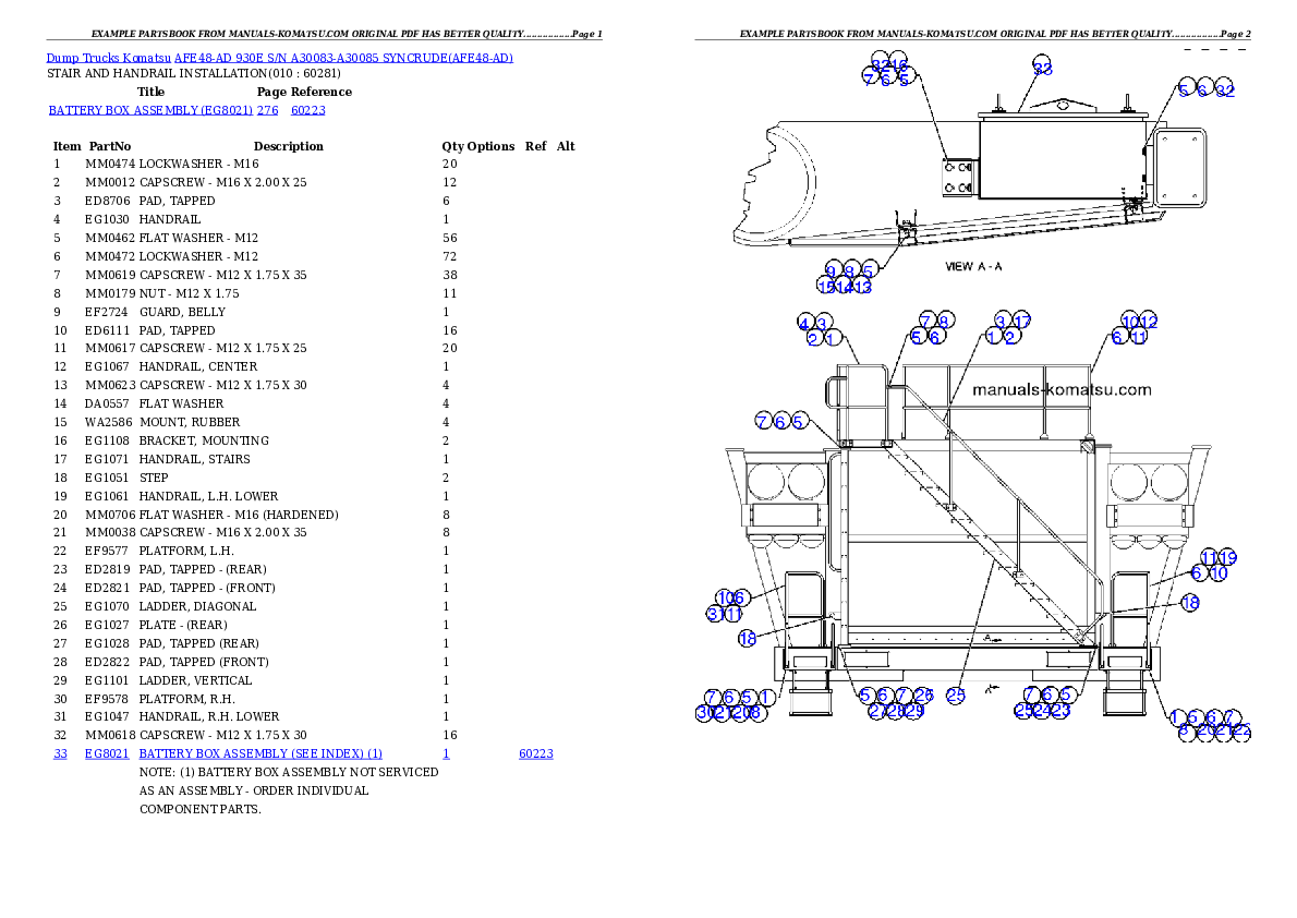 Protected: AFE48-AD  930E S/N A30083-A30085 SYNCRUDE Partsbook