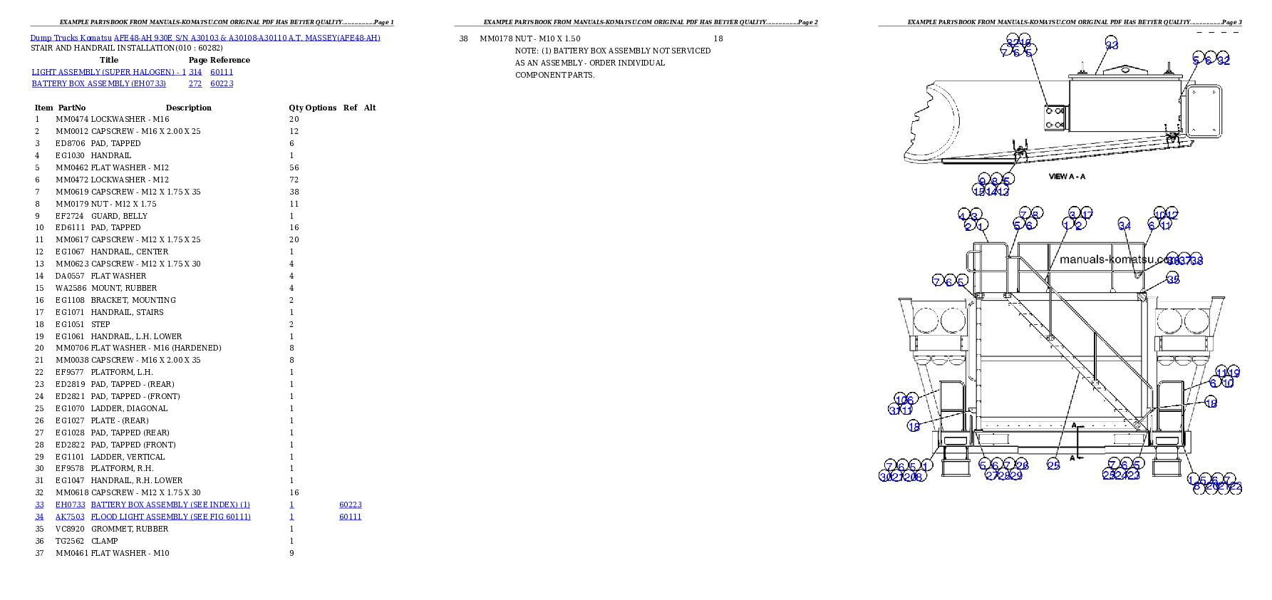Protected: AFE48-AH  930E S/N A30103 & A30108-A30110 A.T. MASSEY Partsbook