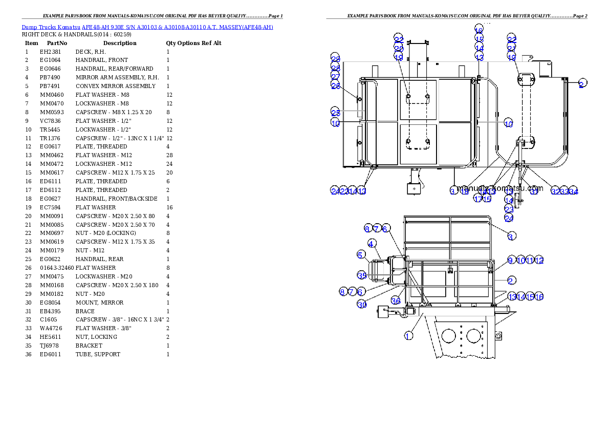 Protected: AFE48-AH  930E S/N A30103 & A30108-A30110 A.T. MASSEY Partsbook