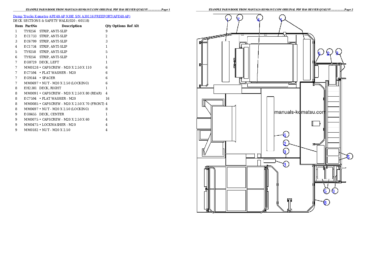 Protected: AFE48-AP  930E S/N A30116 FREEPORT Partsbook