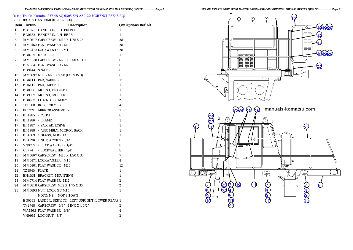 Protected: AFE48-AQ  930E S/N A30120 MORENCI Partsbook