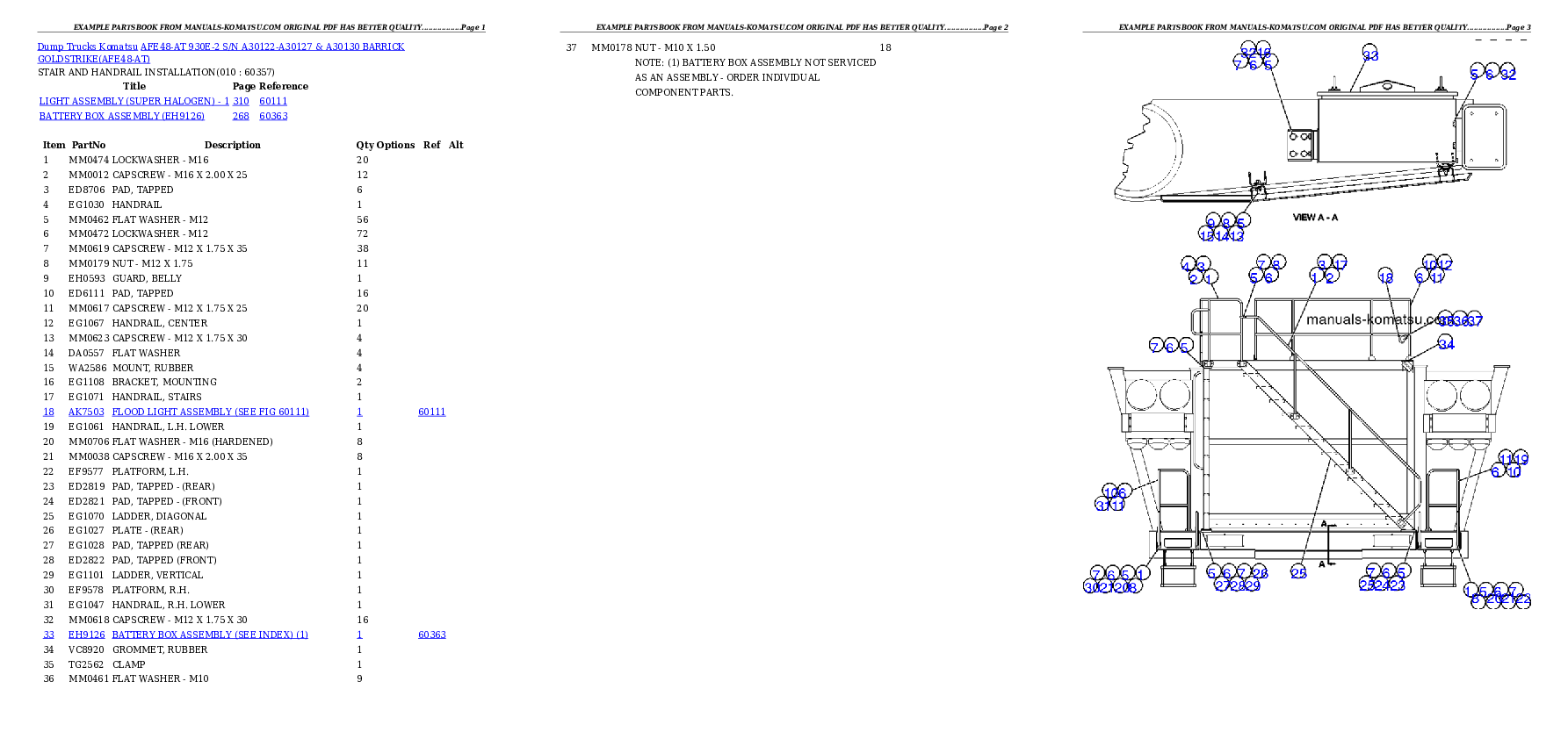 Protected: AFE48-AT  930E-2 S/N A30122-A30127 & A30130 BARRICK GOLDSTRIKE Partsbook