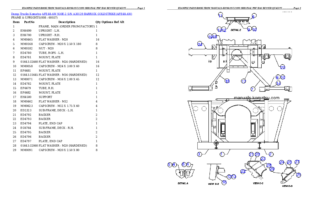 Protected: AFE48-AW  930E-2  S/N A30129 BARRICK GOLDSTRIKE Partsbook