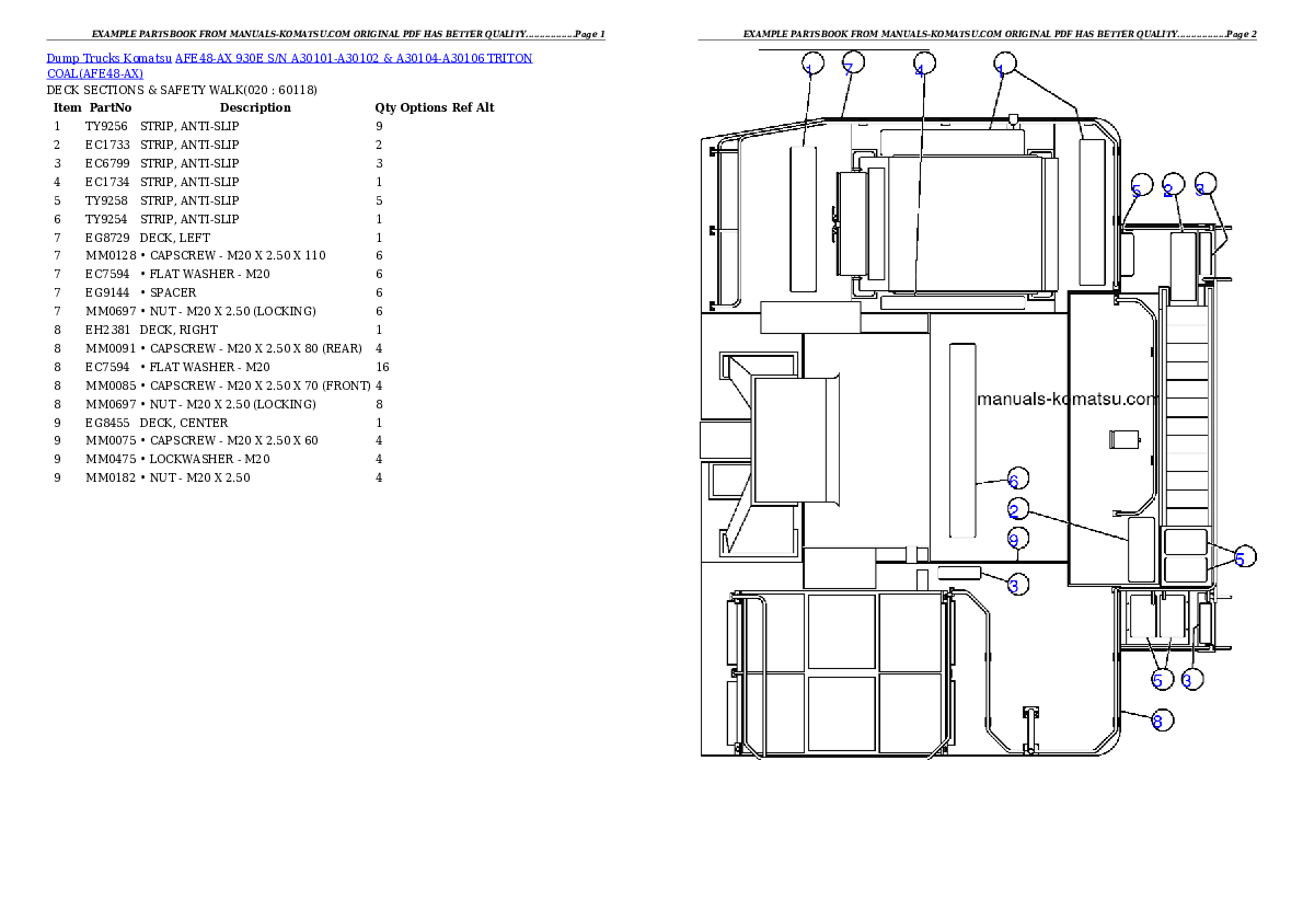 Protected: AFE48-AX  930E S/N A30101-A30102 & A30104-A30106 TRITON COAL Partsbook