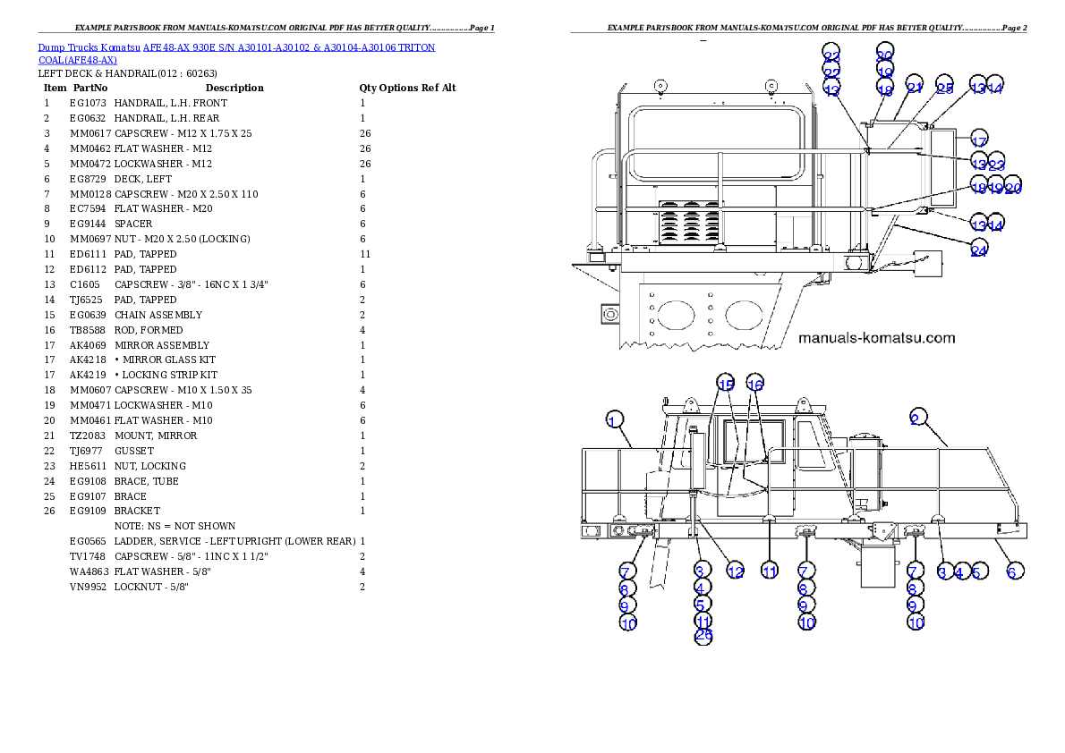 Protected: AFE48-AX  930E S/N A30101-A30102 & A30104-A30106 TRITON COAL Partsbook
