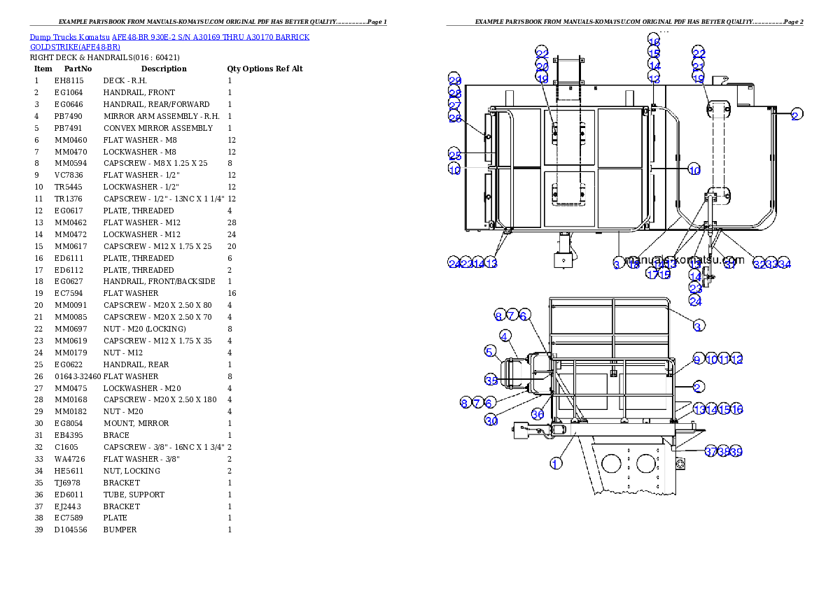 Protected: AFE48-BR  930E-2 S/N A30169 THRU A30170 BARRICK GOLDSTRIKE Partsbook