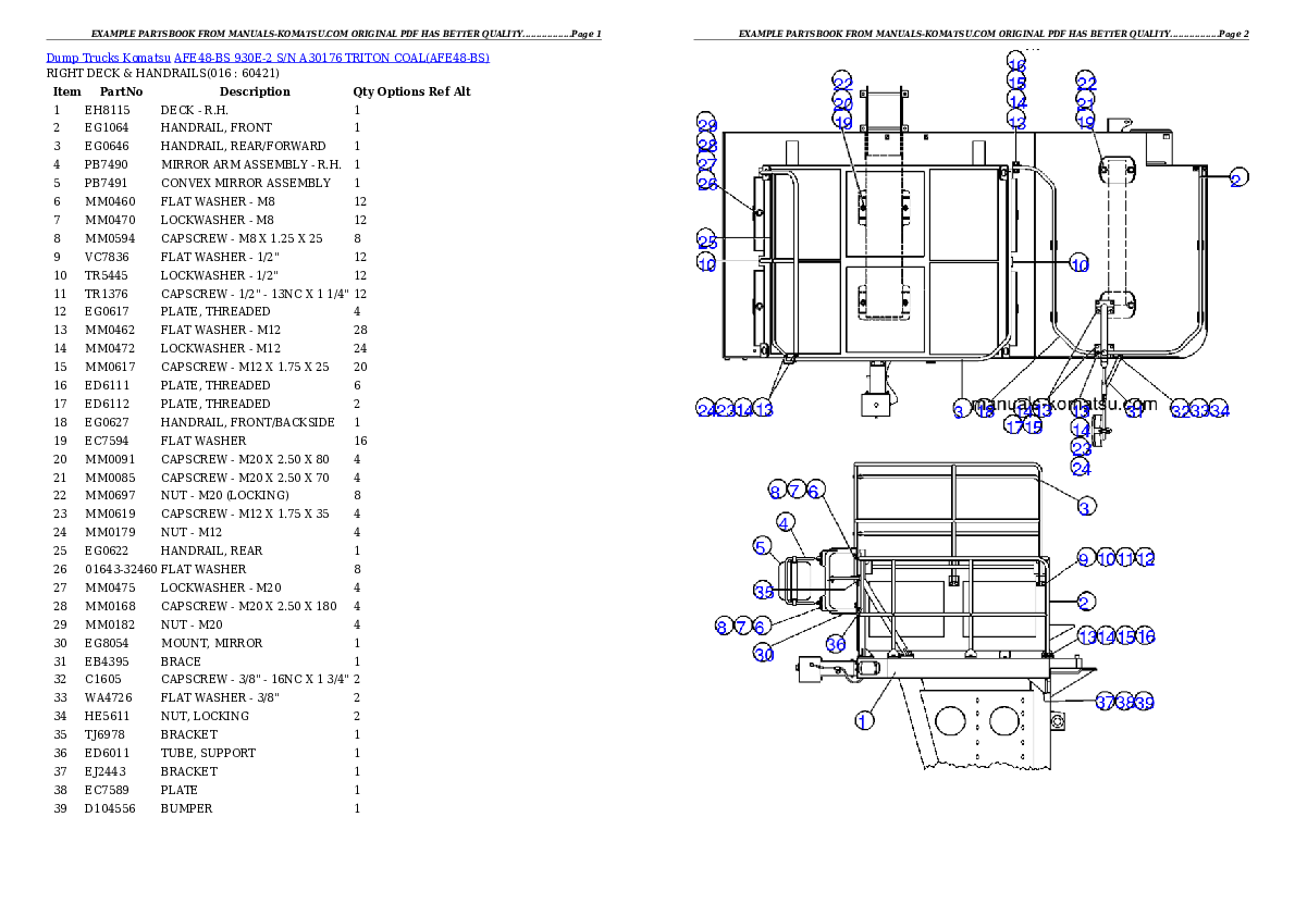 Protected: AFE48-BS  930E-2 S/N A30176 TRITON COAL Partsbook