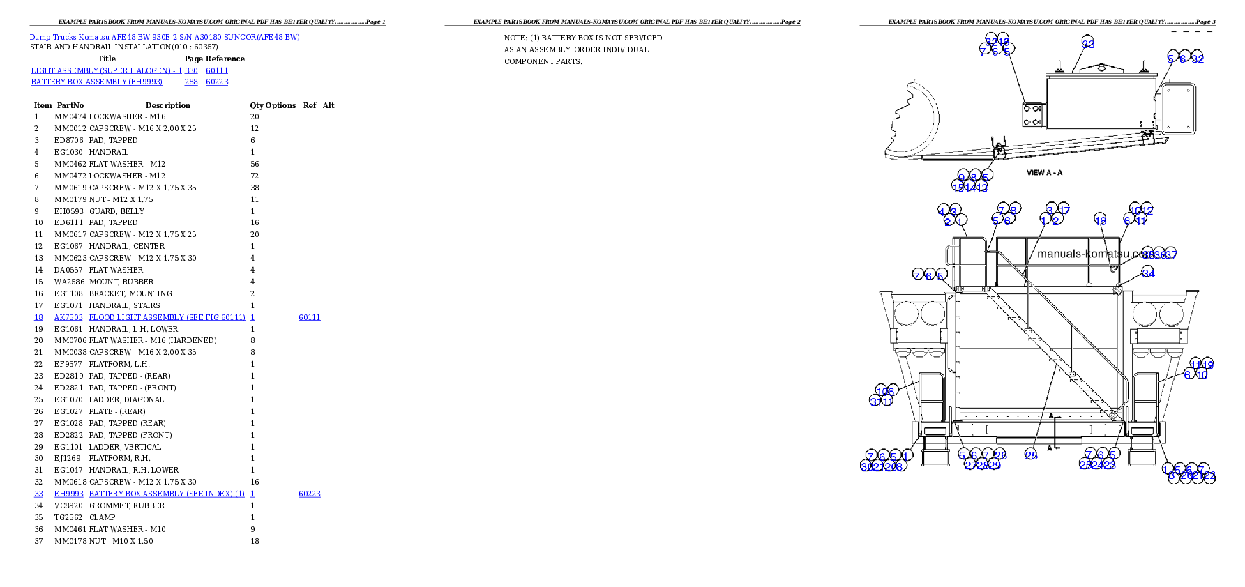 Protected: AFE48-BW  930E-2 S/N A30180 SUNCOR Partsbook