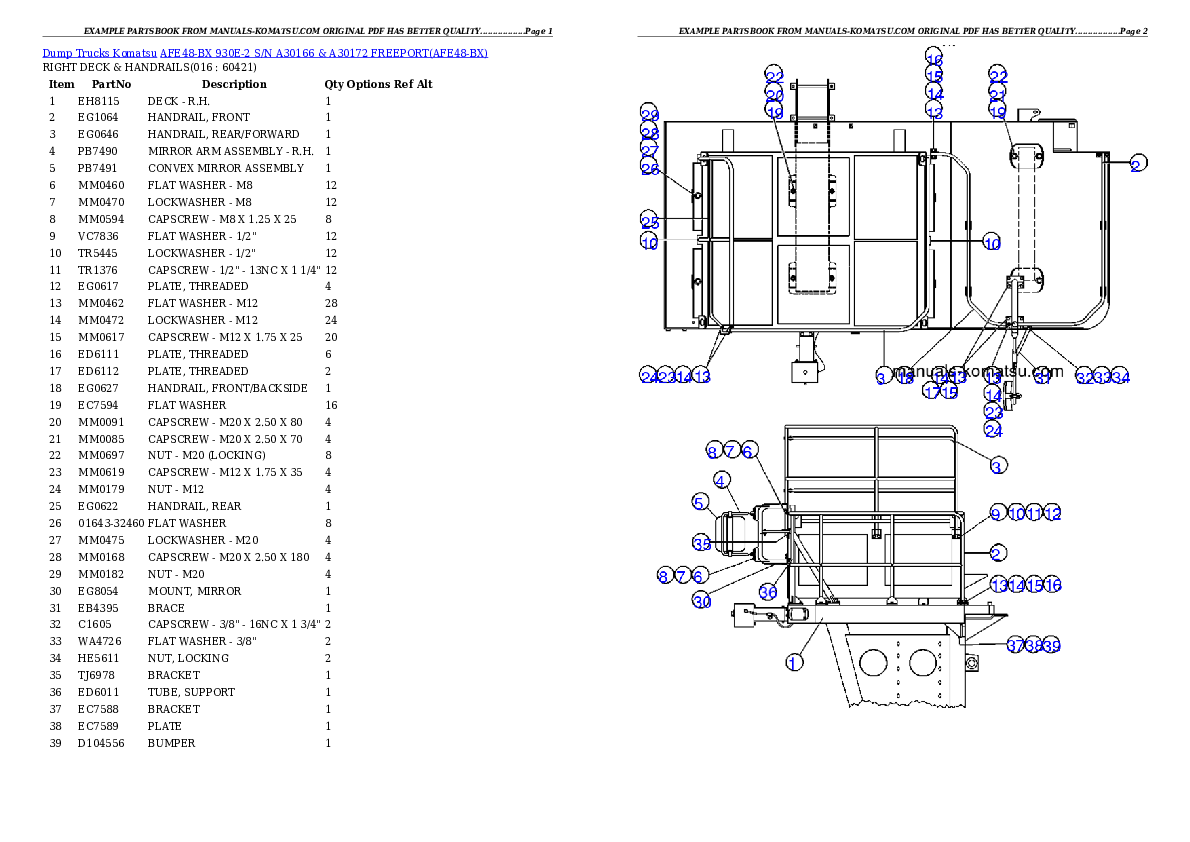 Protected: AFE48-BX 930E-2  S/N A30166  & A30172  FREEPORT Partsbook