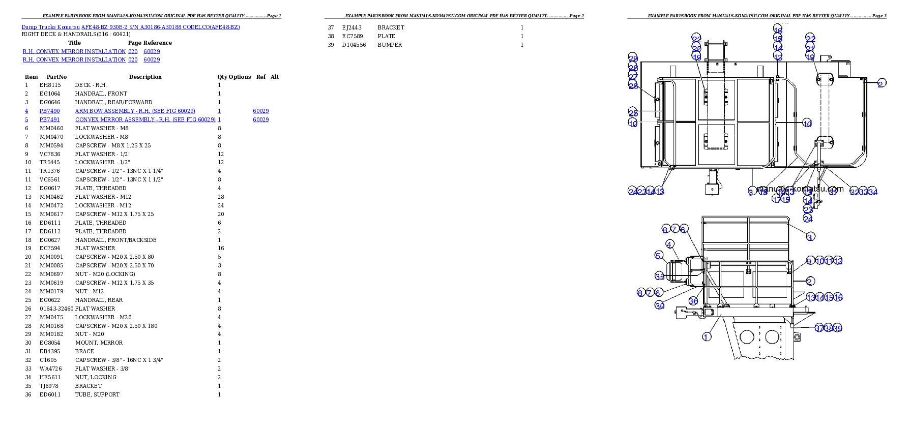 Protected: AFE48-BZ  930E-2 S/N A30186-A30188 CODELCO Partsbook