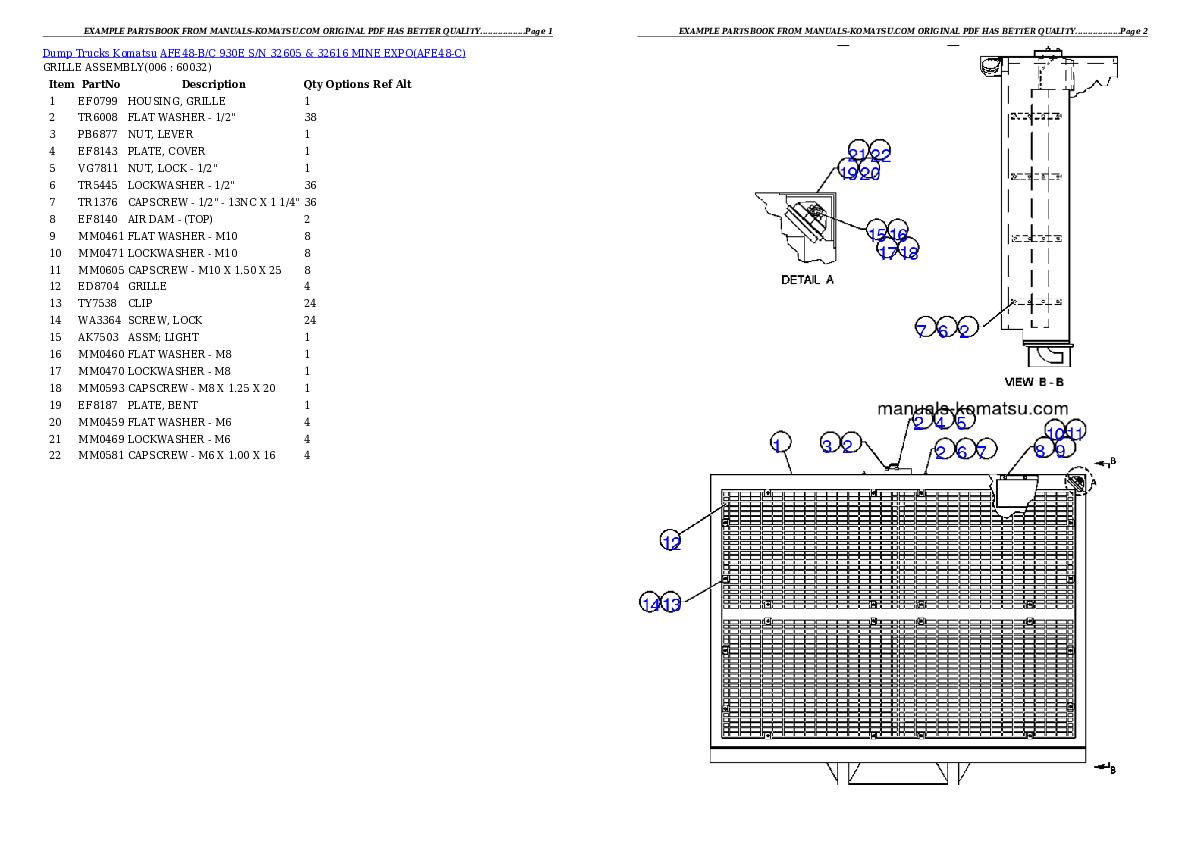 Protected: AFE48-BF  930E-2 S/N A30012 CODELCO Partsbook