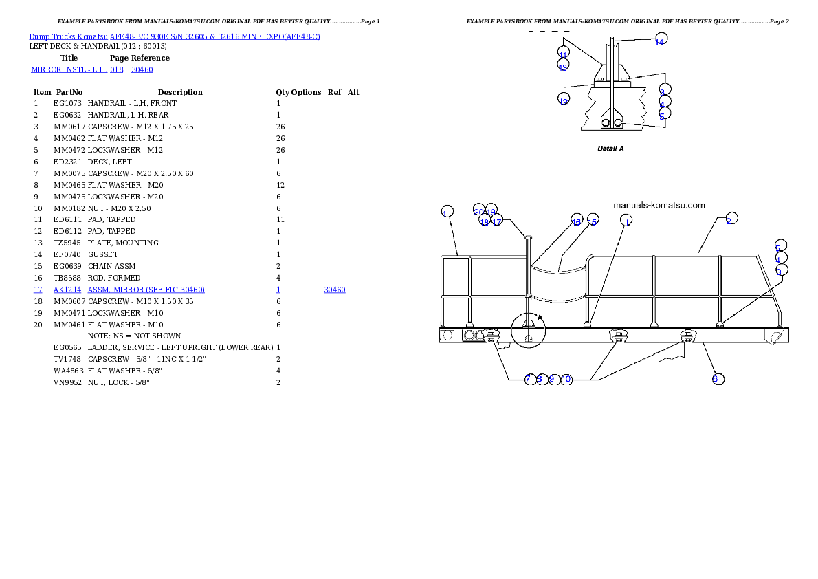 Protected: AFE48-BF  930E-2 S/N A30012 CODELCO Partsbook