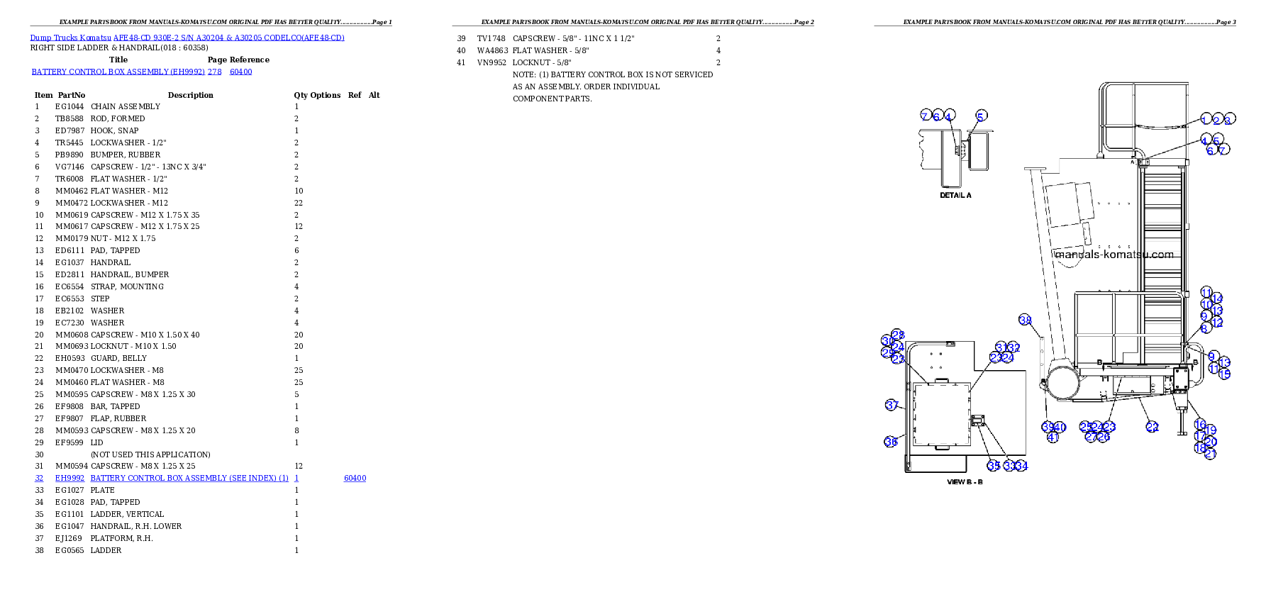 Protected: AFE48-CD 930E-2 S/N A30204 & A30205  CODELCO Partsbook