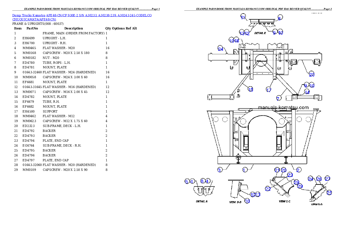 Protected: AFE48-CN/CP 930E-2 S/N A30233, A30238-239, A30243-245 CODELCO CHUQUICAMATA Partsbook