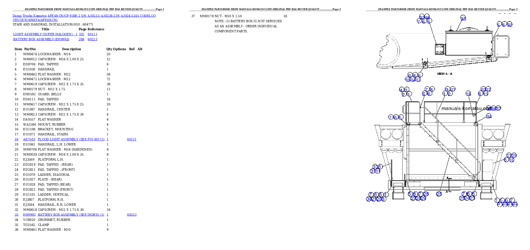 Protected: AFE48-CN/CP 930E-2 S/N A30233, A30238-239, A30243-245 CODELCO CHUQUICAMATA Partsbook