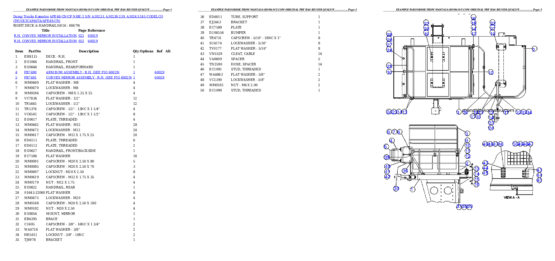 Protected: AFE48-CN/CP 930E-2 S/N A30233, A30238-239, A30243-245 CODELCO CHUQUICAMATA Partsbook