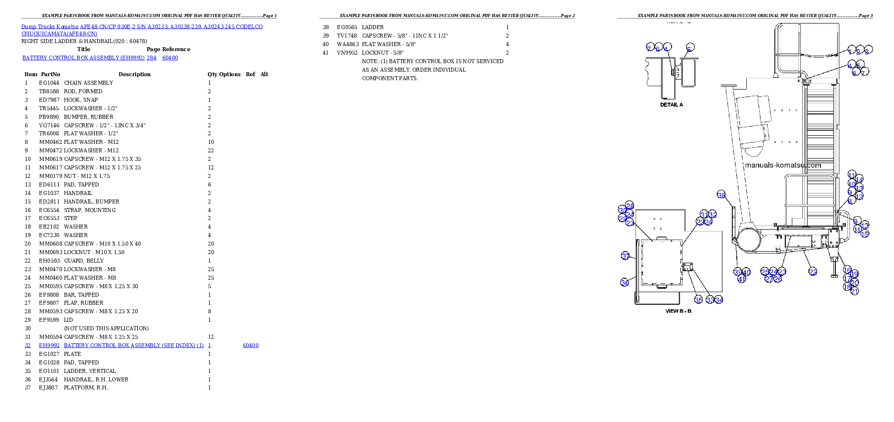Protected: AFE48-CN/CP 930E-2 S/N A30233, A30238-239, A30243-245 CODELCO CHUQUICAMATA Partsbook
