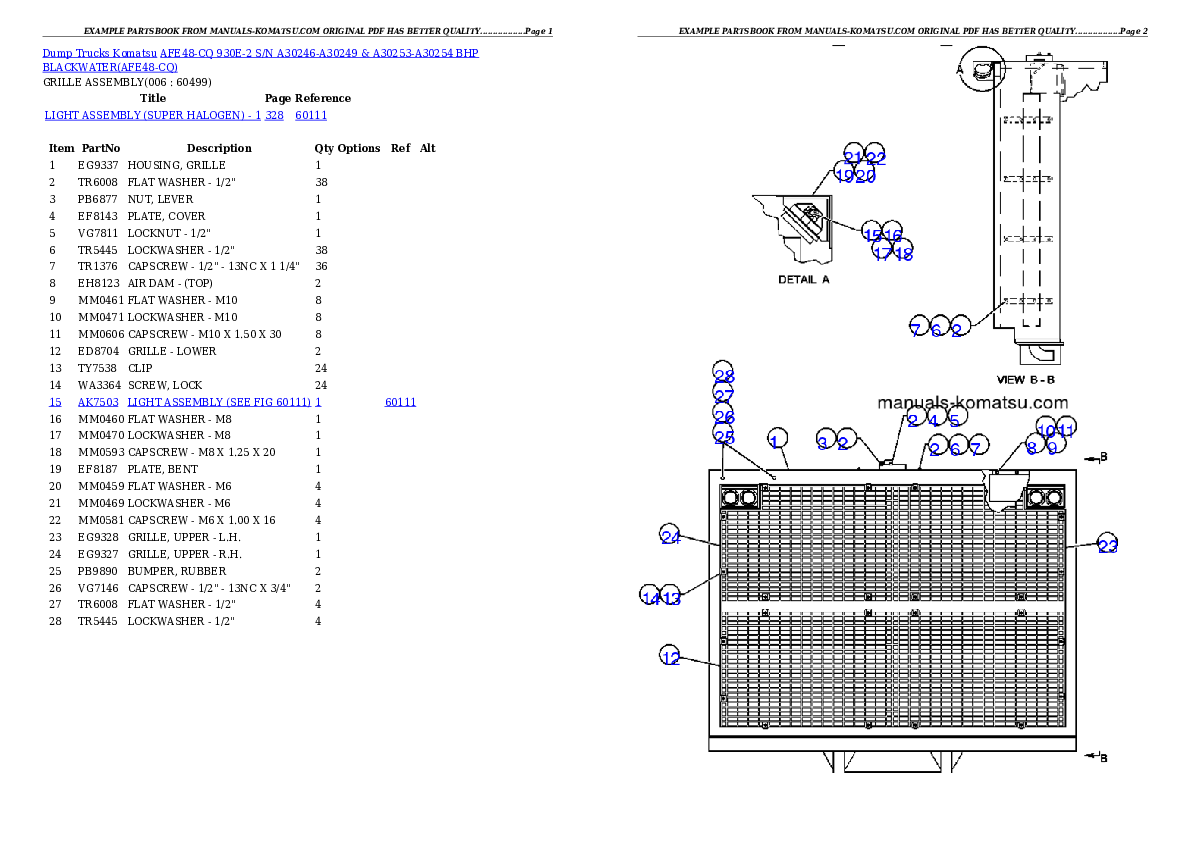 Protected: AFE48-CQ 930E-2 S/N A30246-A30249 & A30253-A30254 BHP BLACKWATER Partsbook