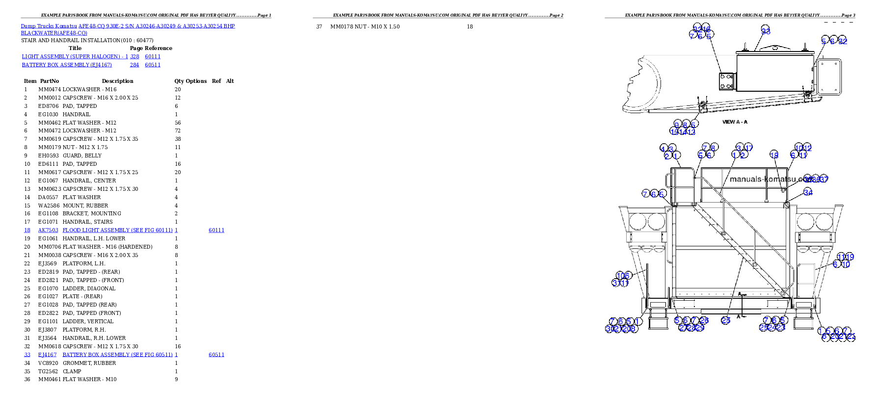 Protected: AFE48-CQ 930E-2 S/N A30246-A30249 & A30253-A30254 BHP BLACKWATER Partsbook