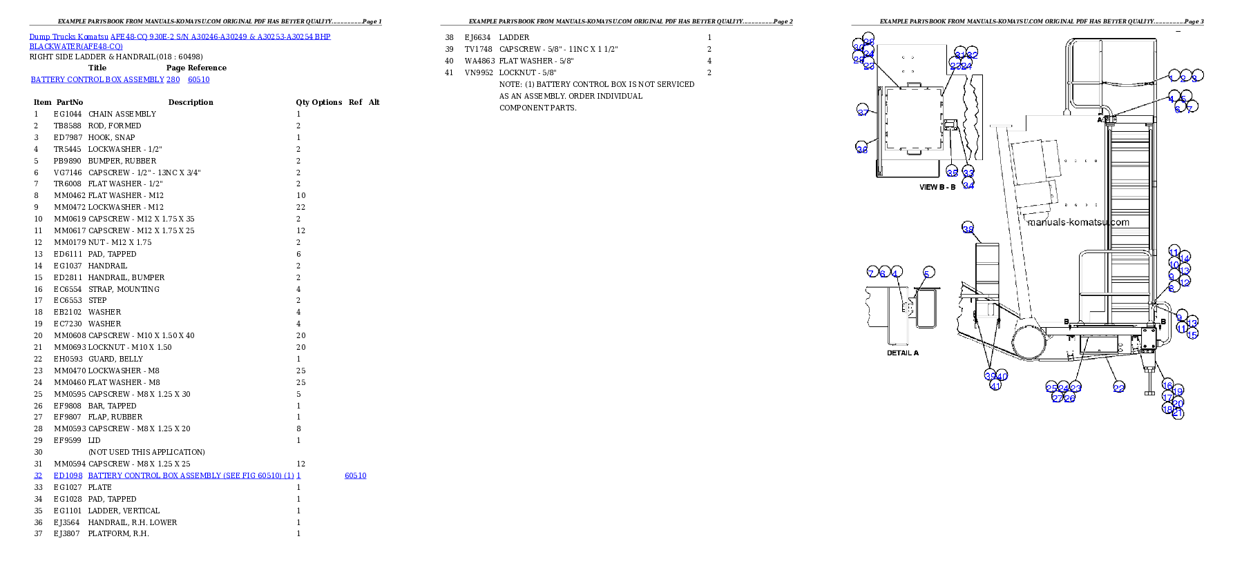 Protected: AFE48-CQ 930E-2 S/N A30246-A30249 & A30253-A30254 BHP BLACKWATER Partsbook