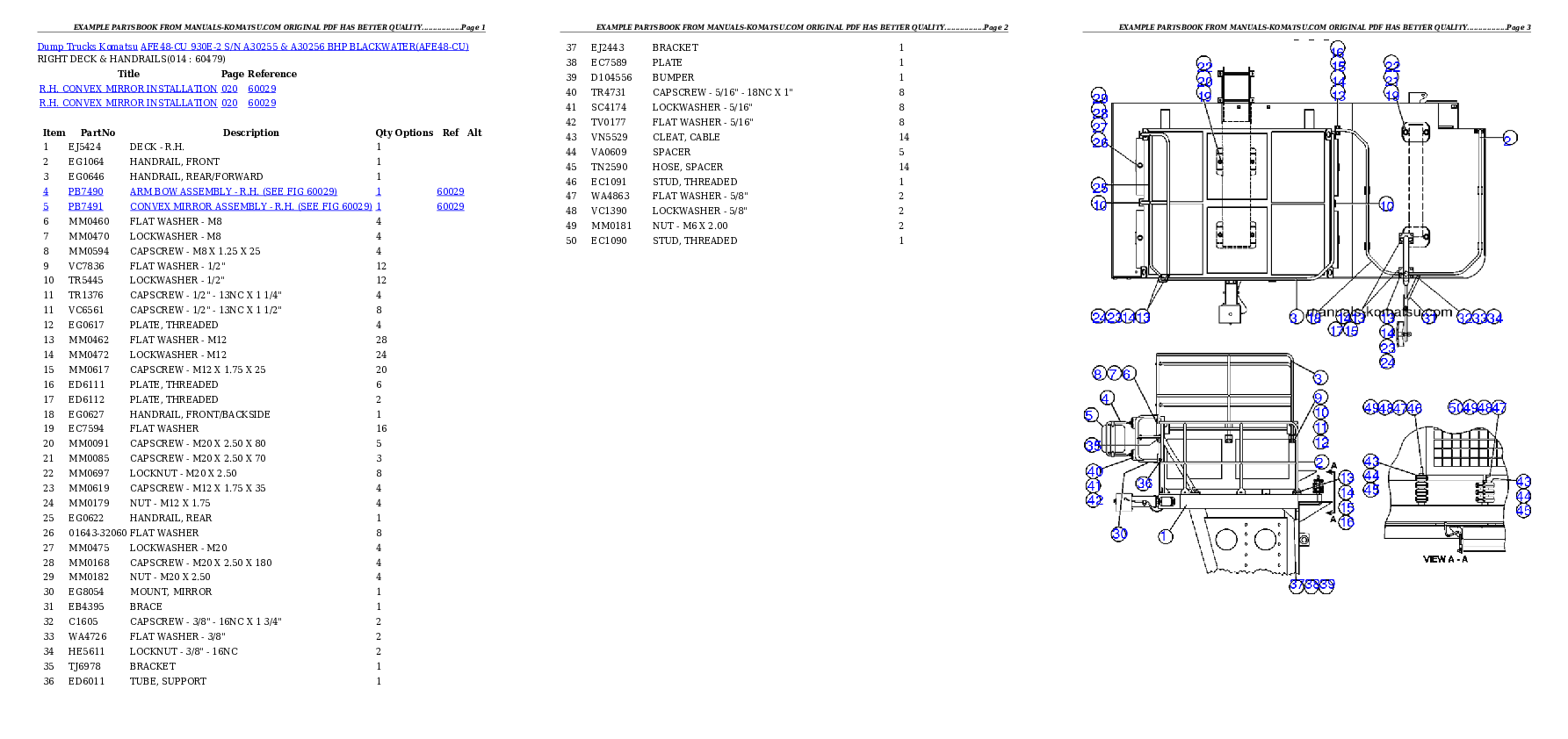 Protected: AFE48-CU 930E-2 S/N A30255 & A30256 BHP BLACKWATER Partsbook