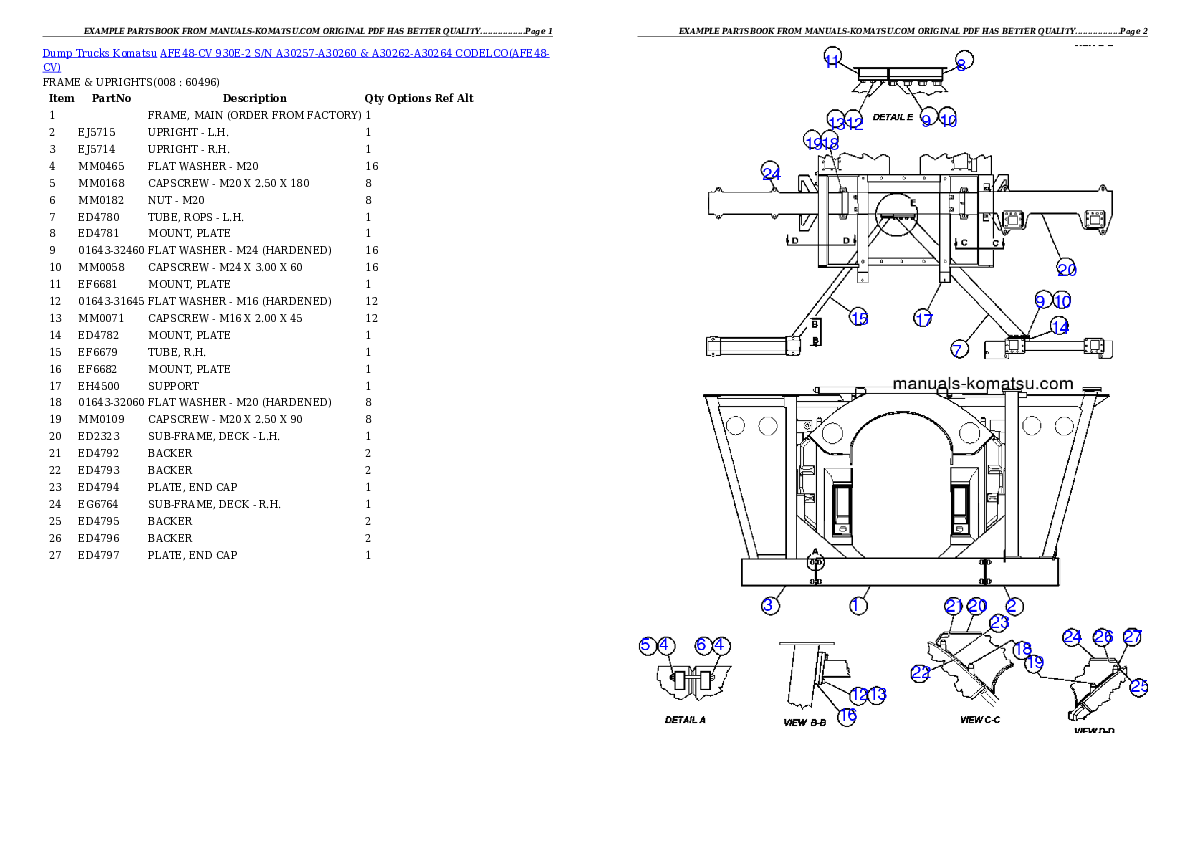 Protected: AFE48-CV 930E-2 S/N A30257-A30260 &  A30262-A30264 CODELCO Partsbook