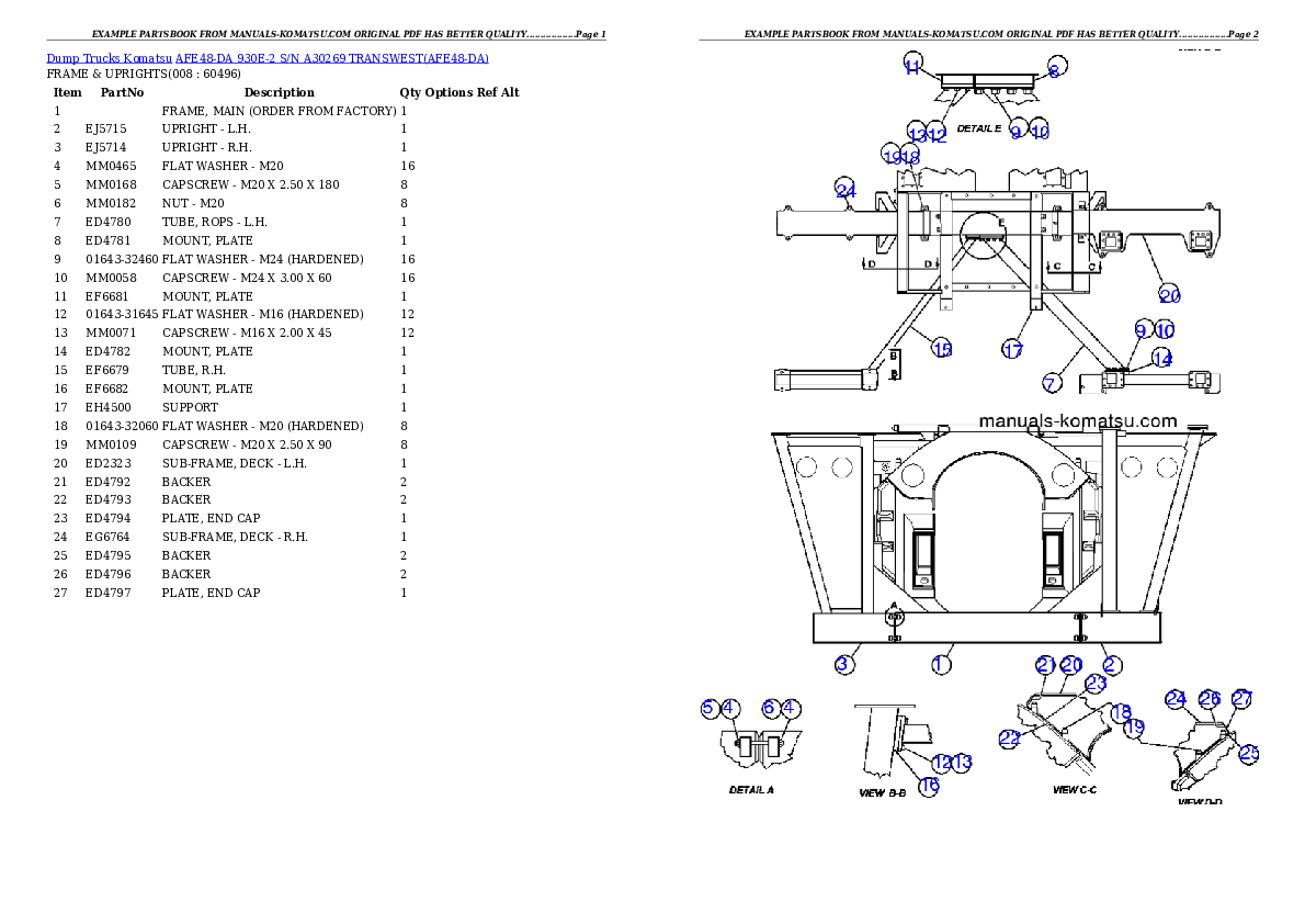 Protected: AFE48-DA 930E-2 S/N A30269 TRANSWEST Partsbook