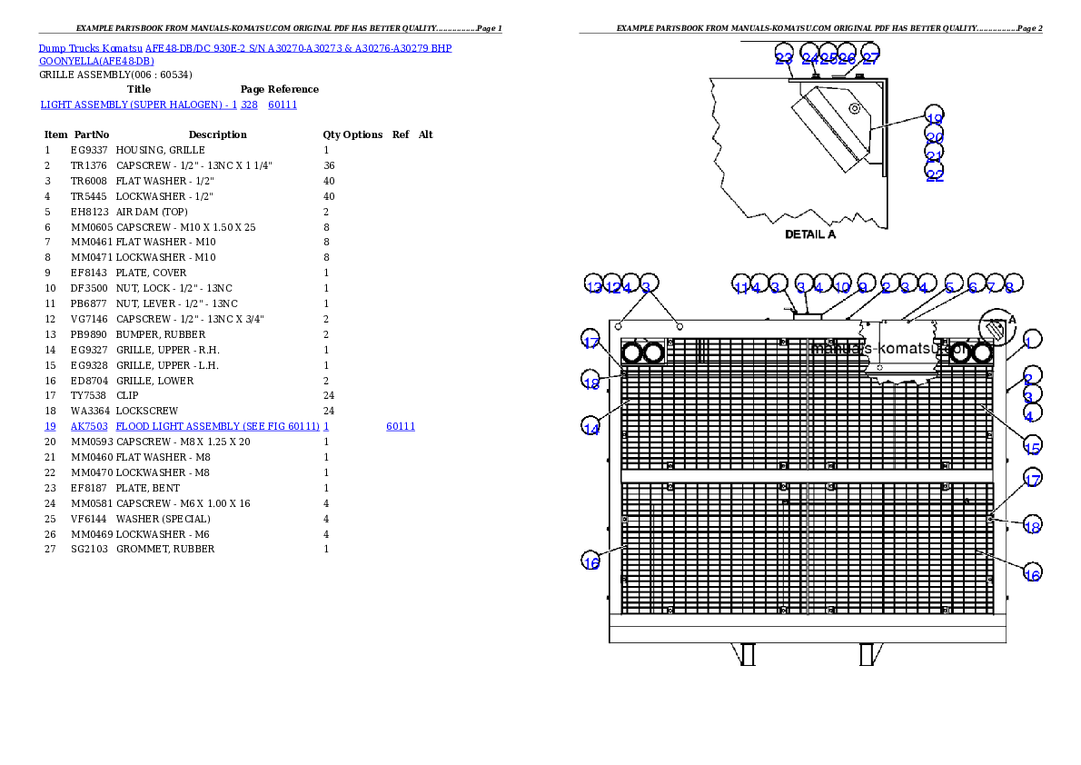 Protected: AFE48-DB/DC 930E-2 S/N A30270-A30273 & A30276-A30279  BHP GOONYELLA Partsbook