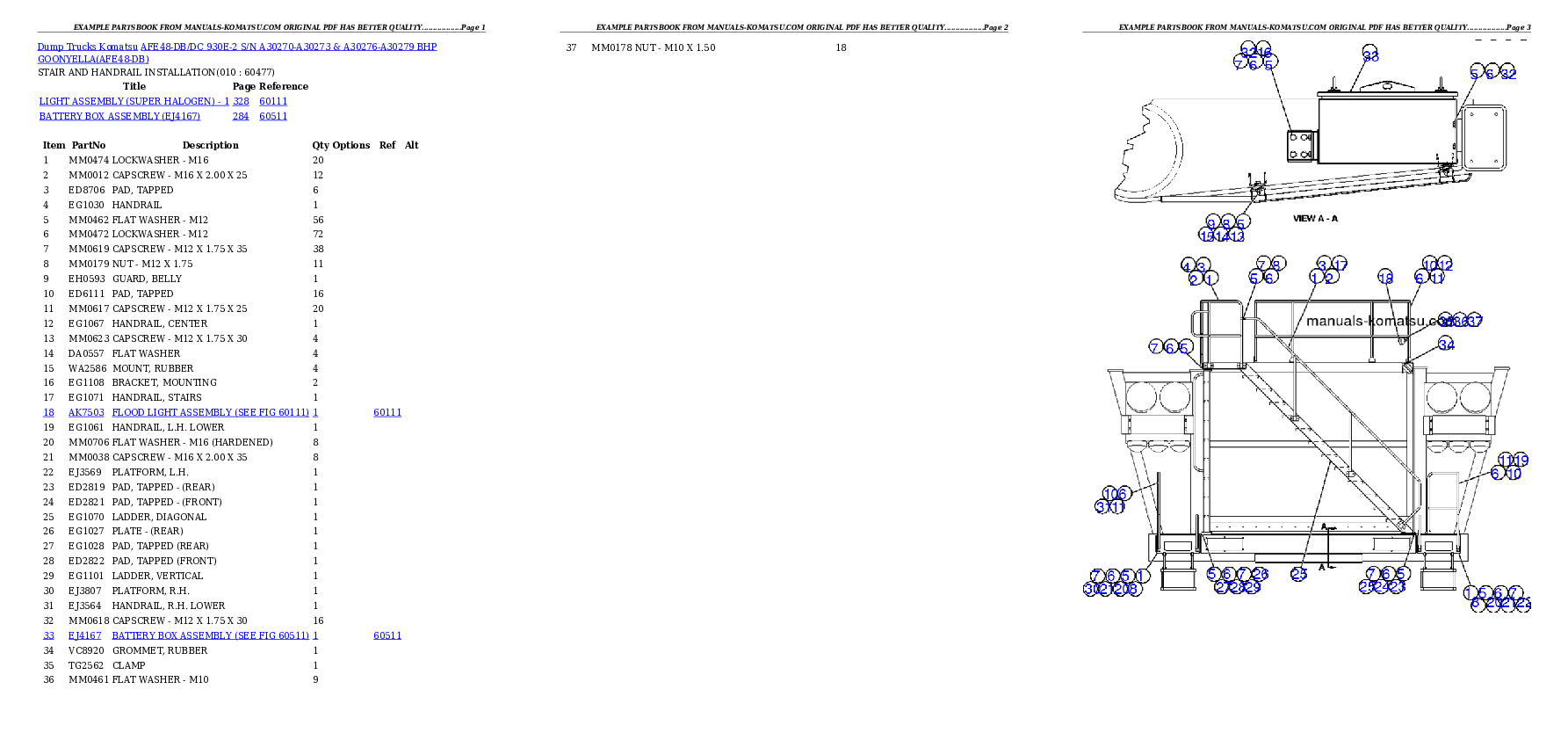 Protected: AFE48-DB/DC 930E-2 S/N A30270-A30273 & A30276-A30279  BHP GOONYELLA Partsbook