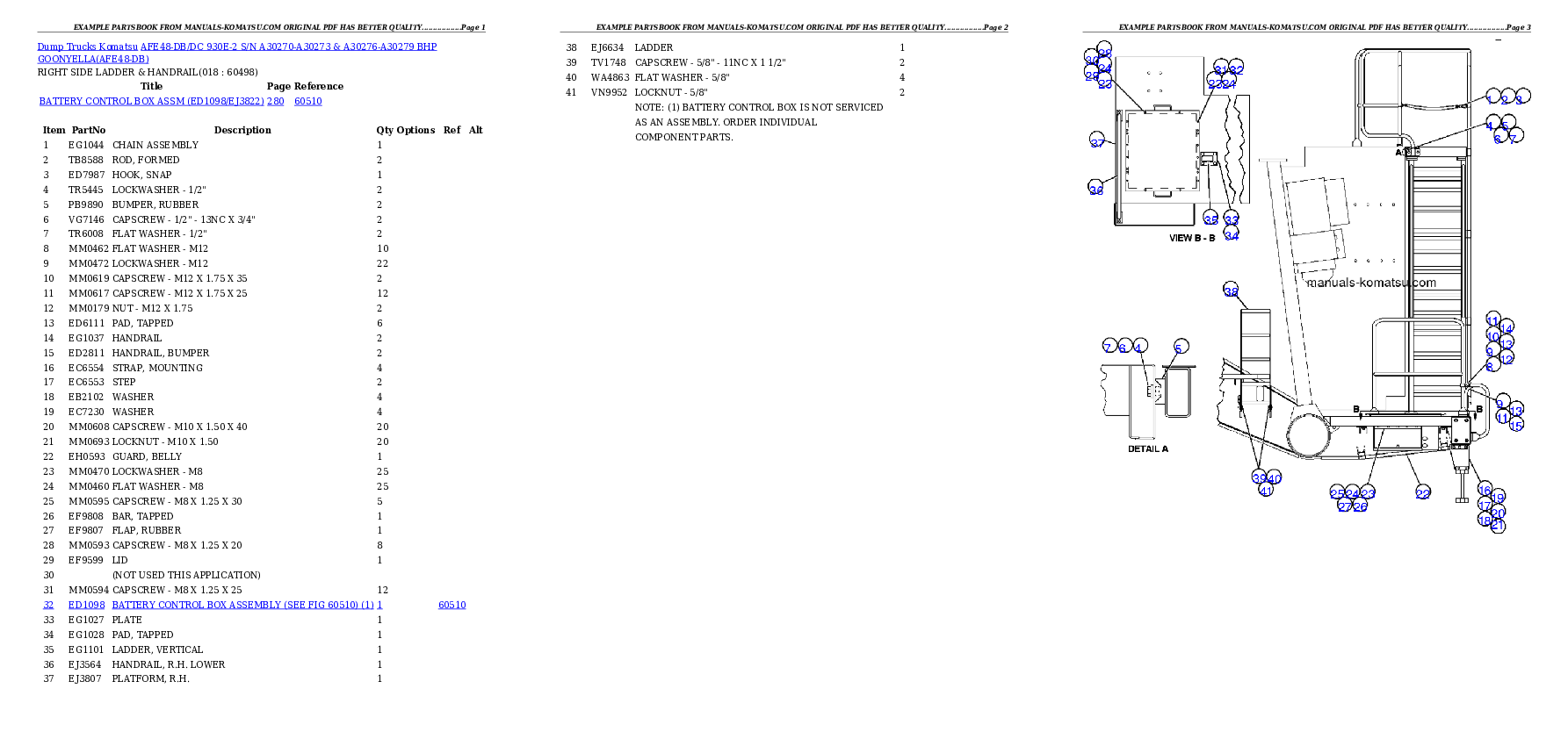 Protected: AFE48-DB/DC 930E-2 S/N A30270-A30273 & A30276-A30279  BHP GOONYELLA Partsbook