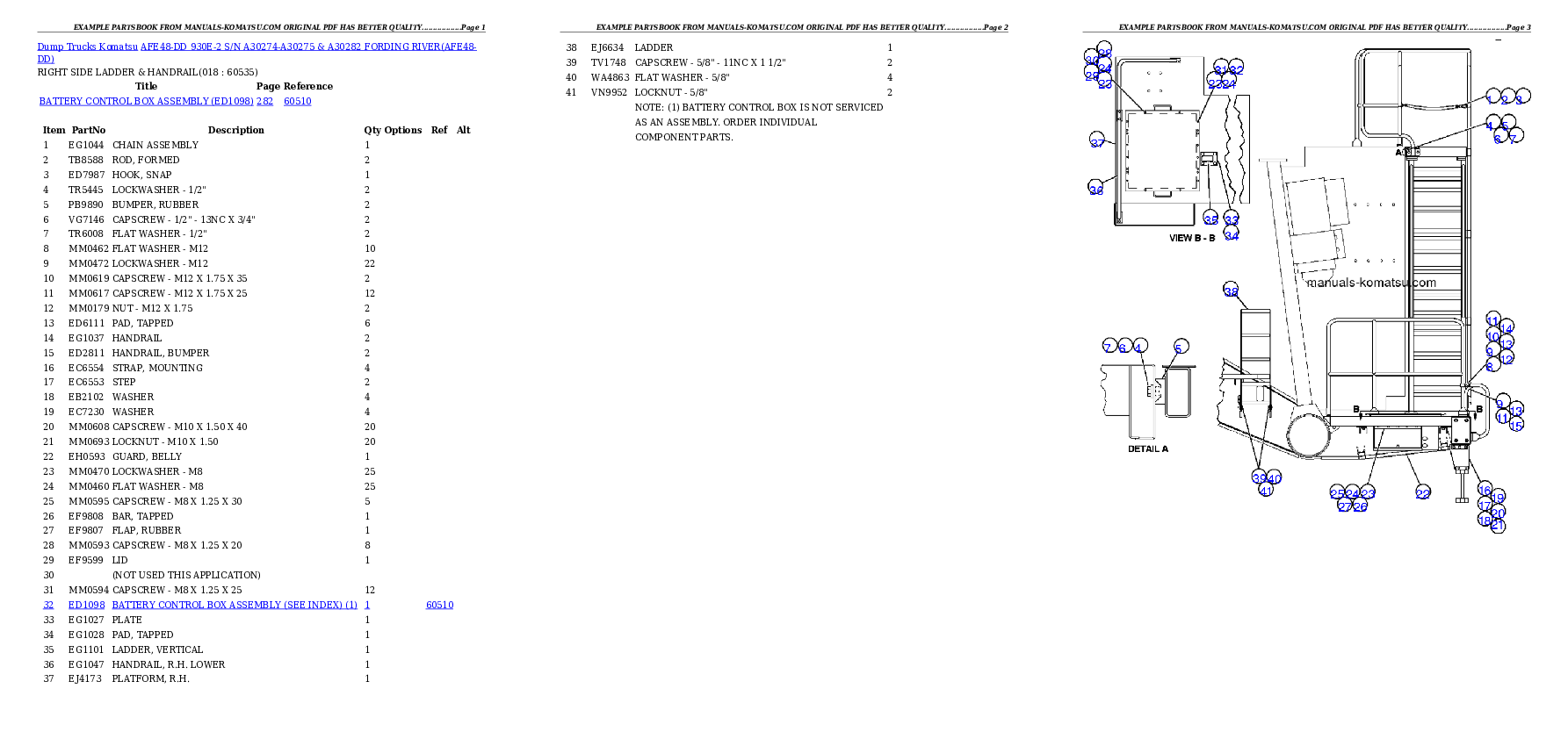 Protected: AFE48-DD 930E-2 S/N A30274-A30275 & A30282 FORDING RIVER Partsbook
