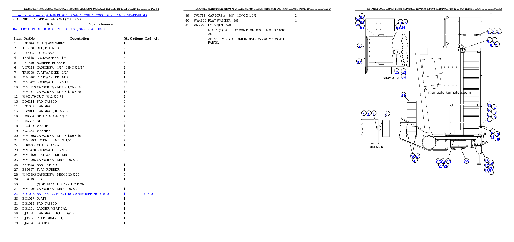 Protected: AFE48-DL 930E-2 S/N A30288-A30290  LOS PELAMBRES Partsbook