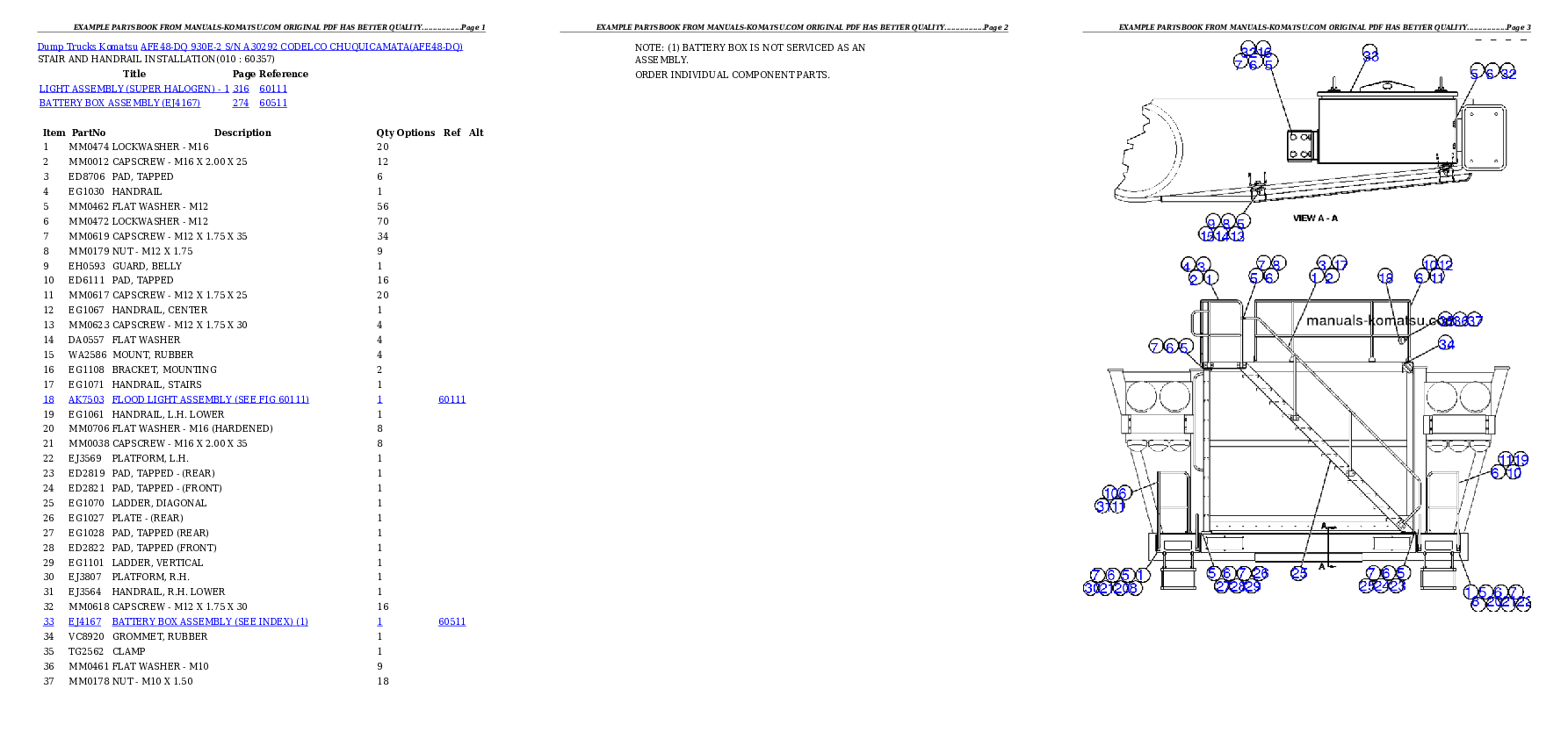 Protected: AFE48-DQ 930E-2 S/N A30292  CODELCO CHUQUICAMATA Partsbook