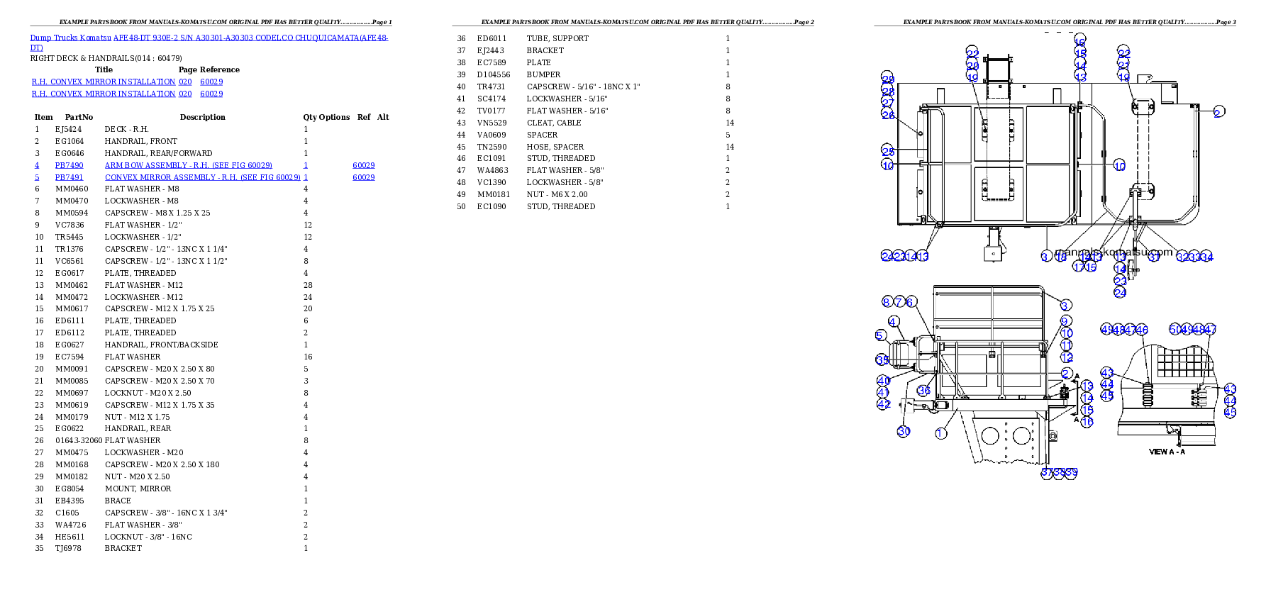 Protected: AFE48-DT 930E-2 S/N A30301-A30303   CODELCO CHUQUICAMATA Partsbook