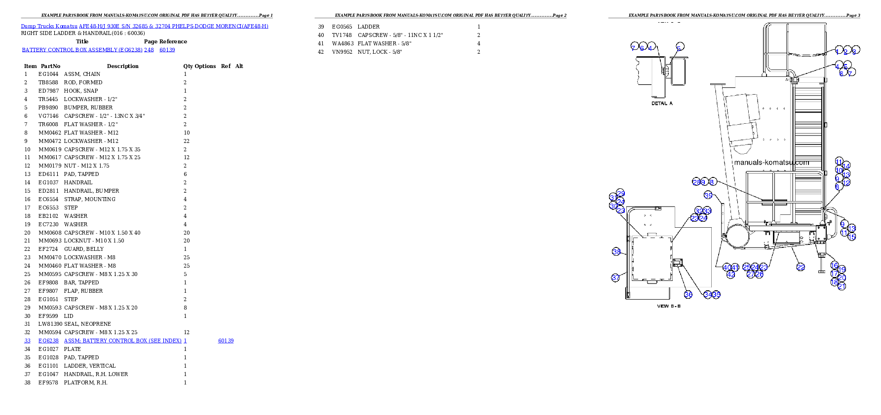 Protected: AFE48-H/J 930E S/N 32685 & 32704 PHELPS-DODGE MORENCI Partsbook