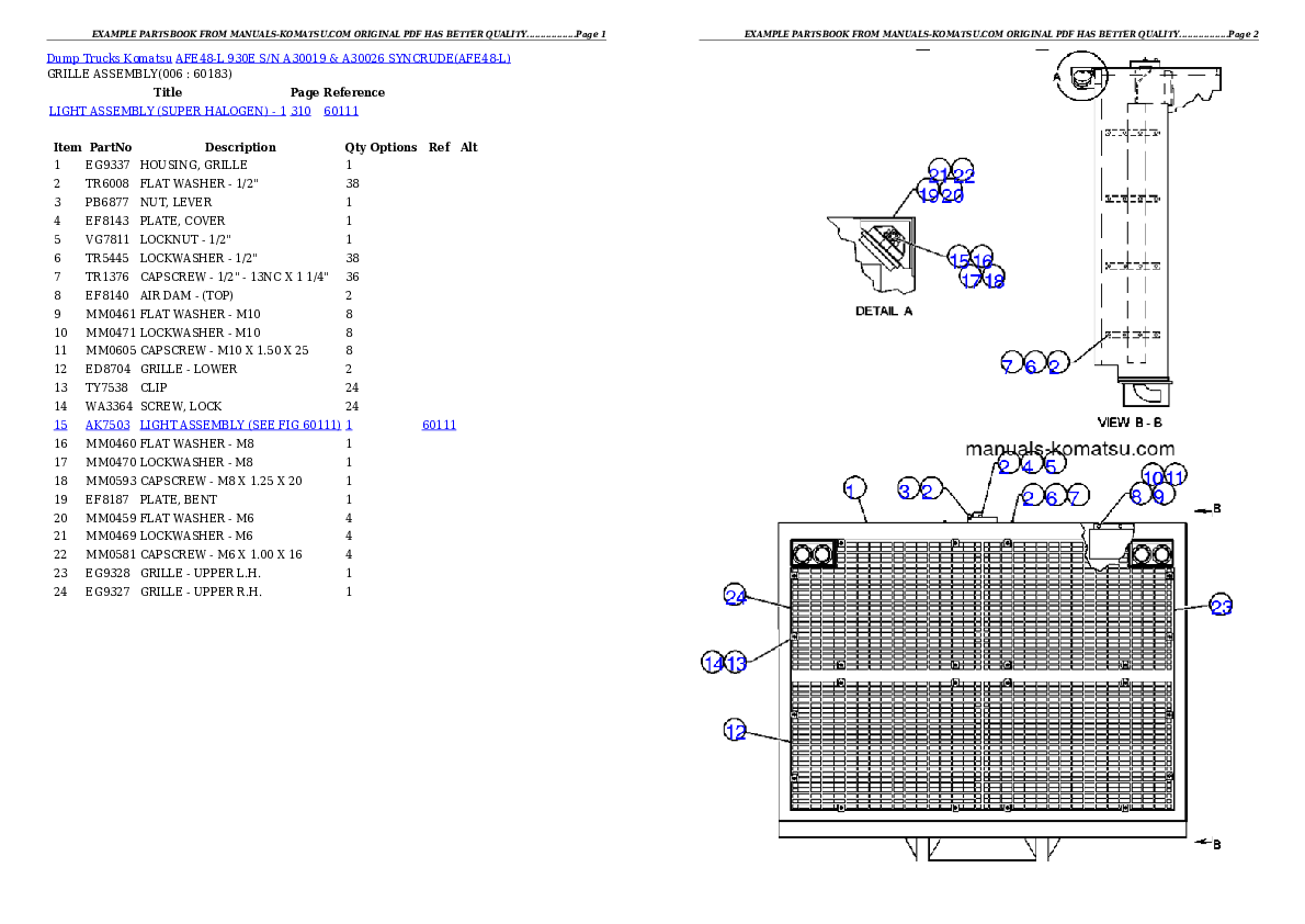 Protected: AFE48-L 930E S/N A30019 & A30026 SYNCRUDE Partsbook