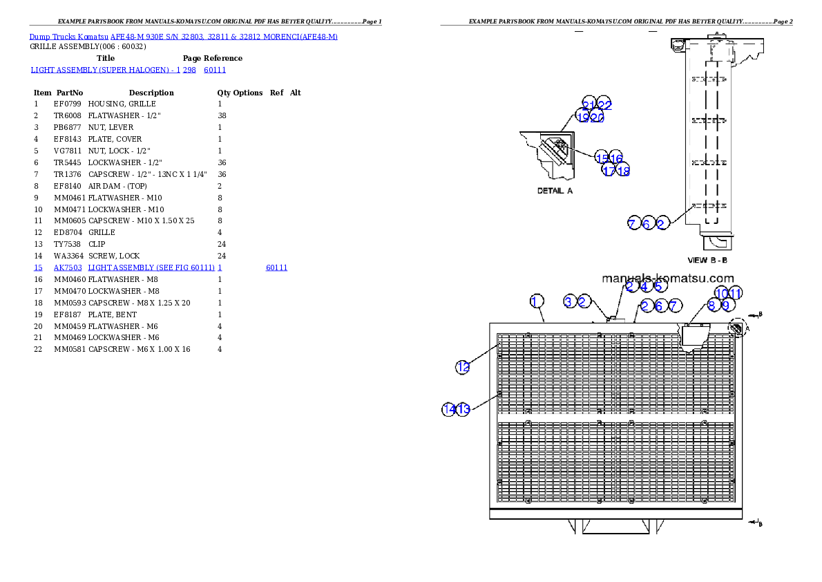 Protected: AFE48-M  930E S/N 32803, 32811 & 32812 MORENCI Partsbook