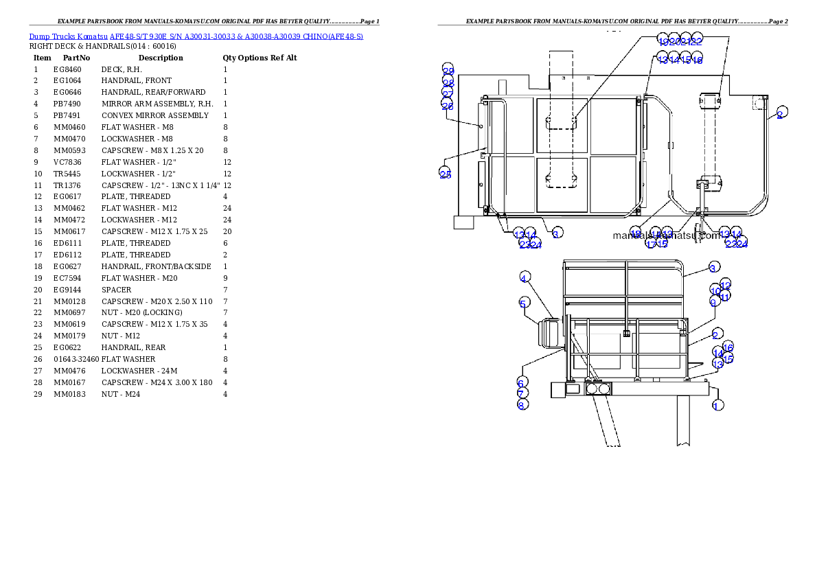 Protected: AFE48-S/T  930E S/N A30031-30033 & A30038-A30039 CHINO Partsbook
