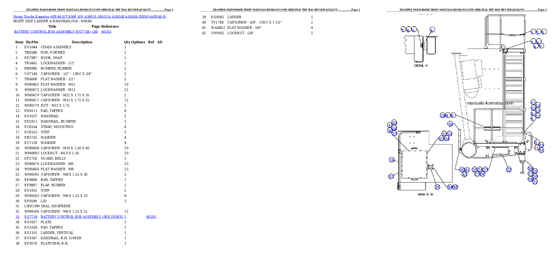 Protected: AFE48-S/T  930E S/N A30031-30033 & A30038-A30039 CHINO Partsbook