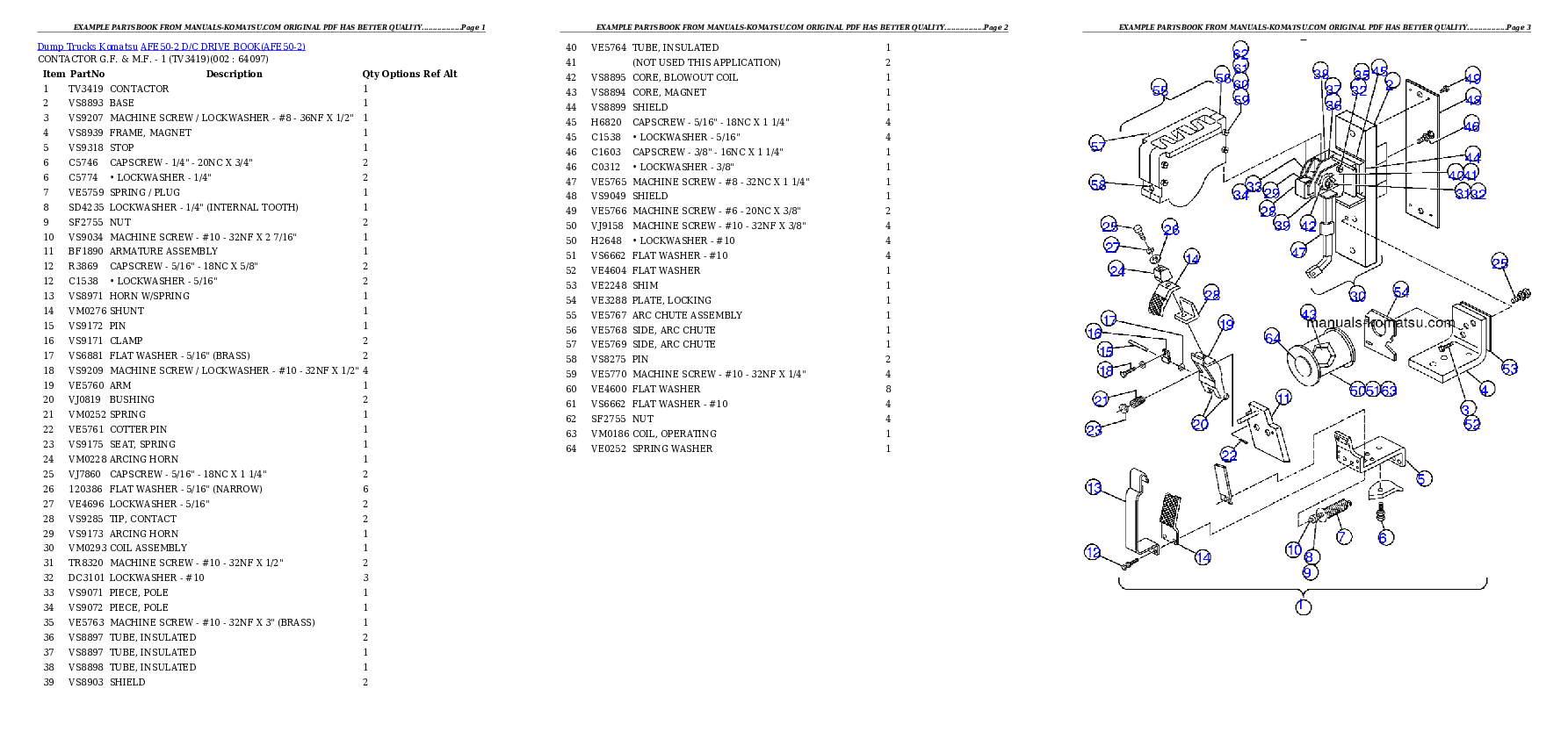 AFE50-2  D/C DRIVE BOOK Partsbook