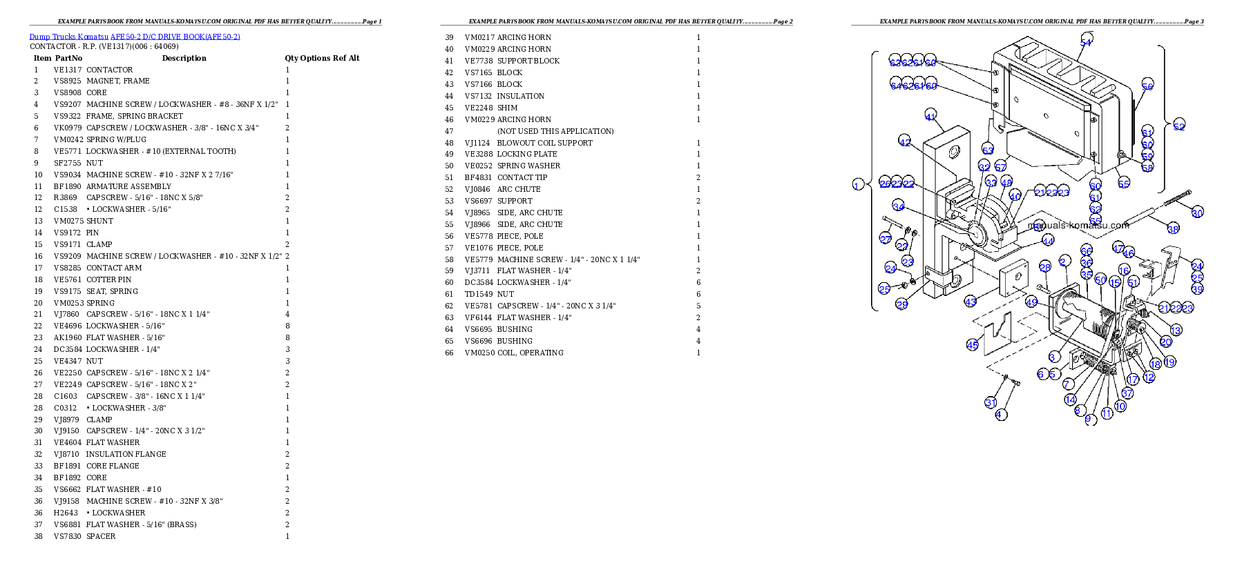 AFE50-2  D/C DRIVE BOOK Partsbook