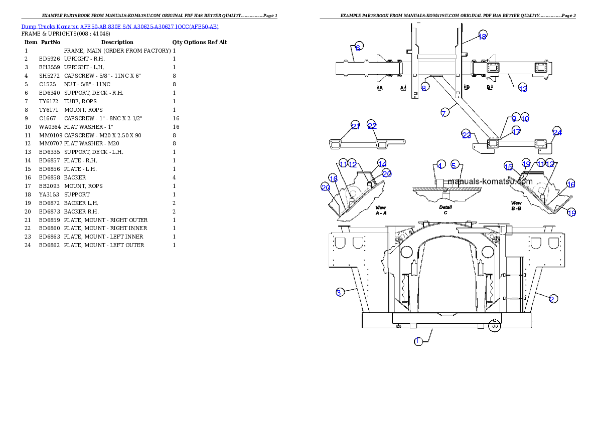 Protected: AFE50-AB 830E S/N A30625-A30627  IOCC Partsbook