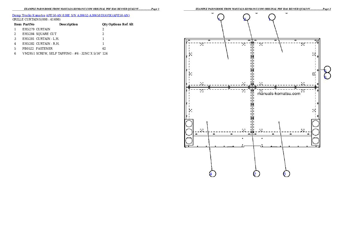 Protected: AFE50-AN 830E S/N A30652-A30658  DIAVIK Partsbook