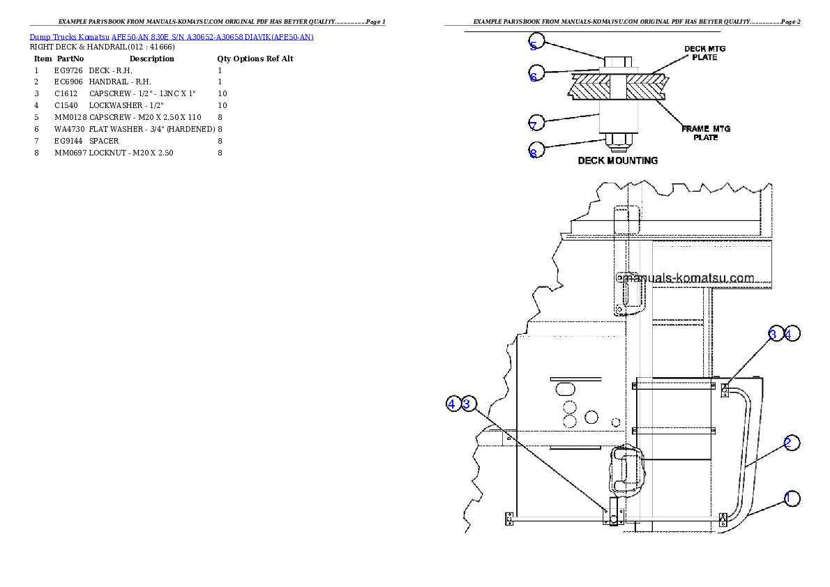 Protected: AFE50-AN 830E S/N A30652-A30658  DIAVIK Partsbook