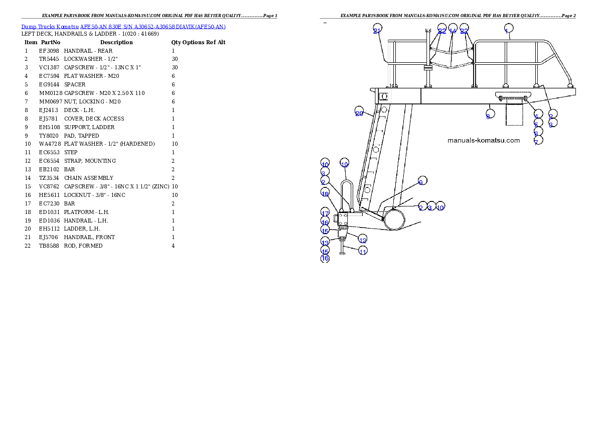 Protected: AFE50-AN 830E S/N A30652-A30658  DIAVIK Partsbook